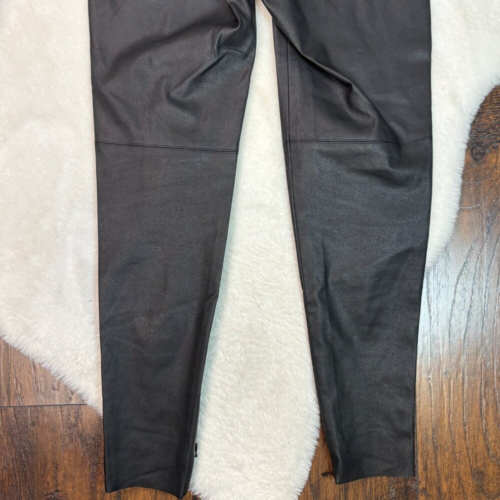 Zara Skinny‎ Pants Small Black Faux Leather Side Zip - Picture 6 of 8